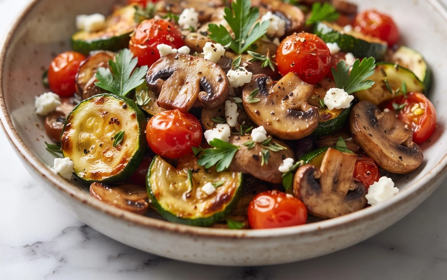 Skillet Zucchini and Mushrooms