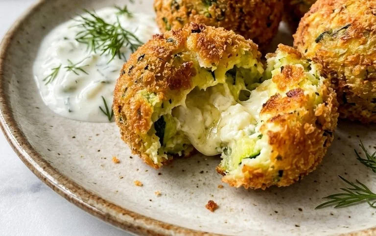 Knusprige Zucchini-Feta-Bällchen aus dem Ofen genießen!