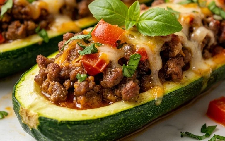 Easy Ground Beef Zucchini Boats (Healthy and Delicious)