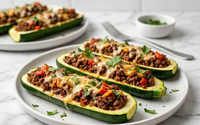 Easy Ground Beef Zucchini Boats (Healthy and Delicious)