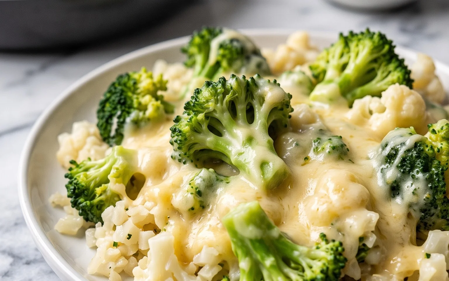 Cheesy Broccoli Cauliflower Rice