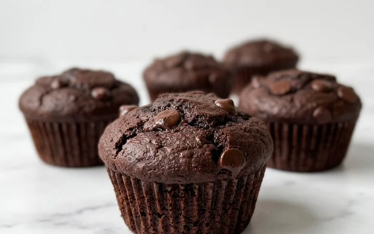 Healthy & Moist Chocolate Zucchini Muffins