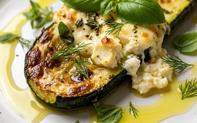 Courgettes feta au four