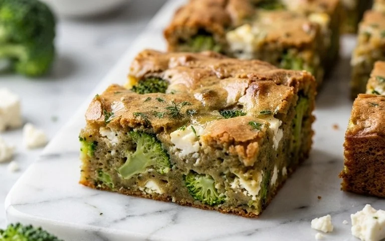 Broccoli and Feta Brownies