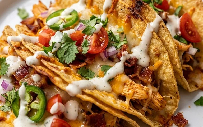 Baked Chicken Beef Bacon Ranch Tacos