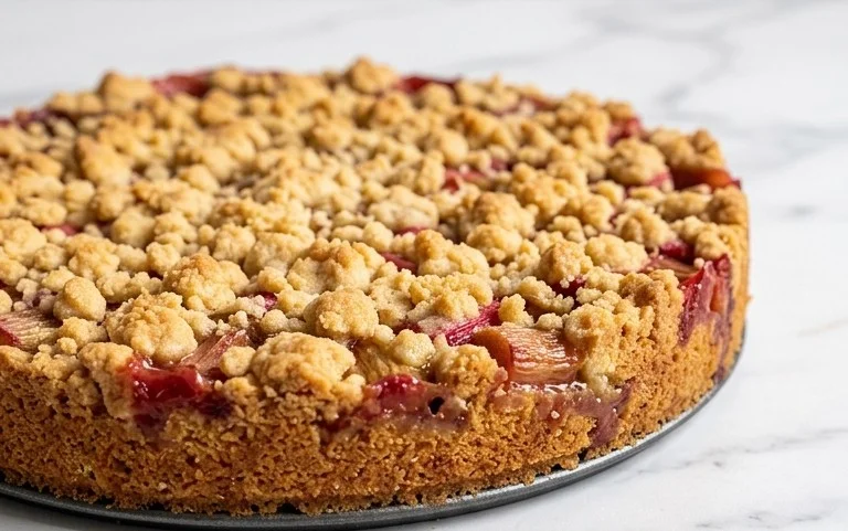 Rhabarberkuchen mit Streusel – Rezept für Eilige