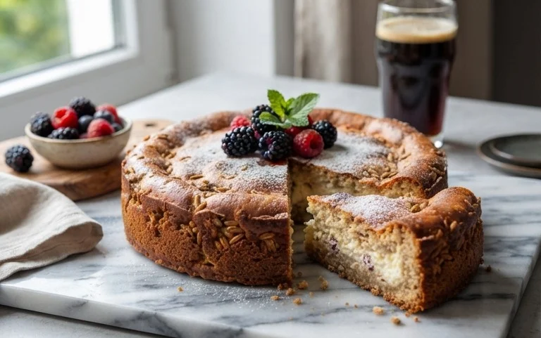 Bromnon-alcoholic beerkuchen mit Quark und Frischkäse