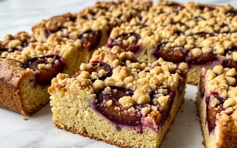 Pflaumenkuchen mit Streusel vom Blech (Quark-Öl-Teig)