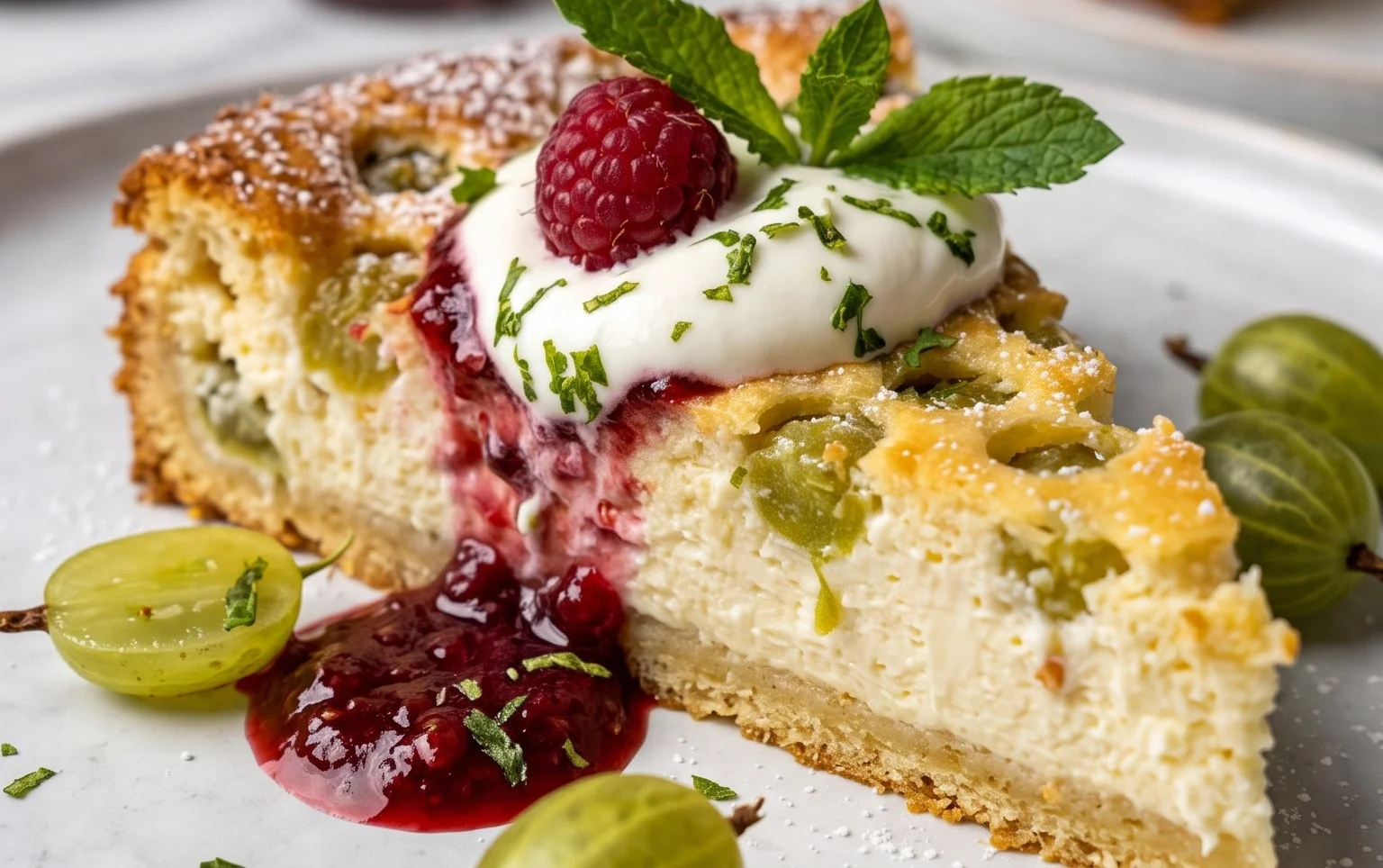 Stachelnon-alcoholic beerkuchen mit Quark und Schmand