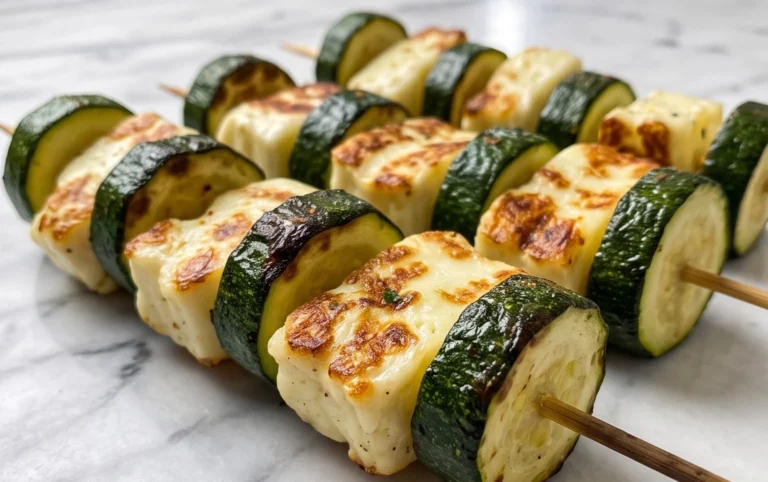 Halloumi Zucchini Spieße Vom Grill: Sommerlich, Lecker & Vegetarisch