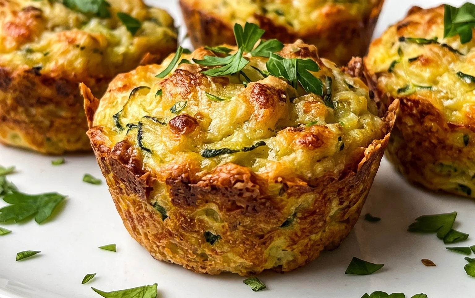 Crispy Parmesan Zucchini Potato Muffins
