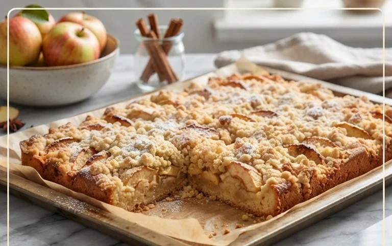 Apfelkuchen vom Blech mit Streusel – einfach lecker