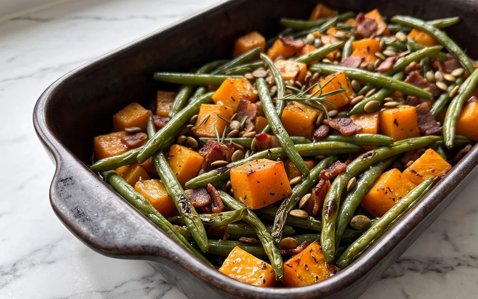 Rinder-Speck & Kürbis: Thanksgiving Gemüsepfanne