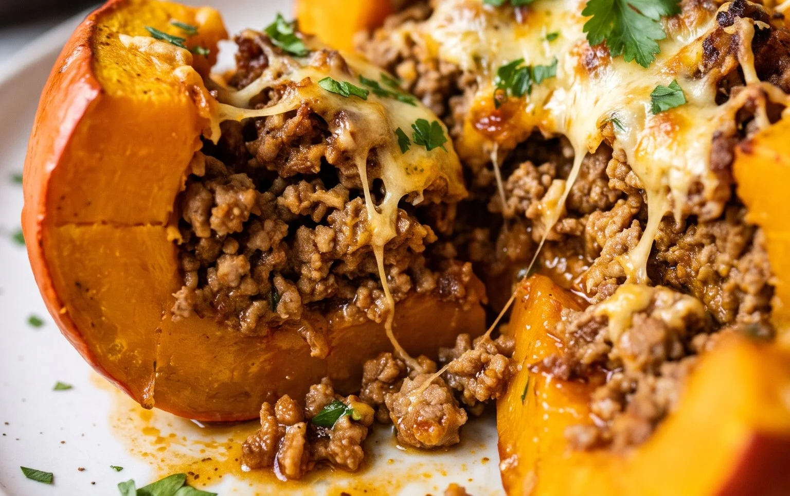 Gefüllter Kürbis mit Hackfleisch